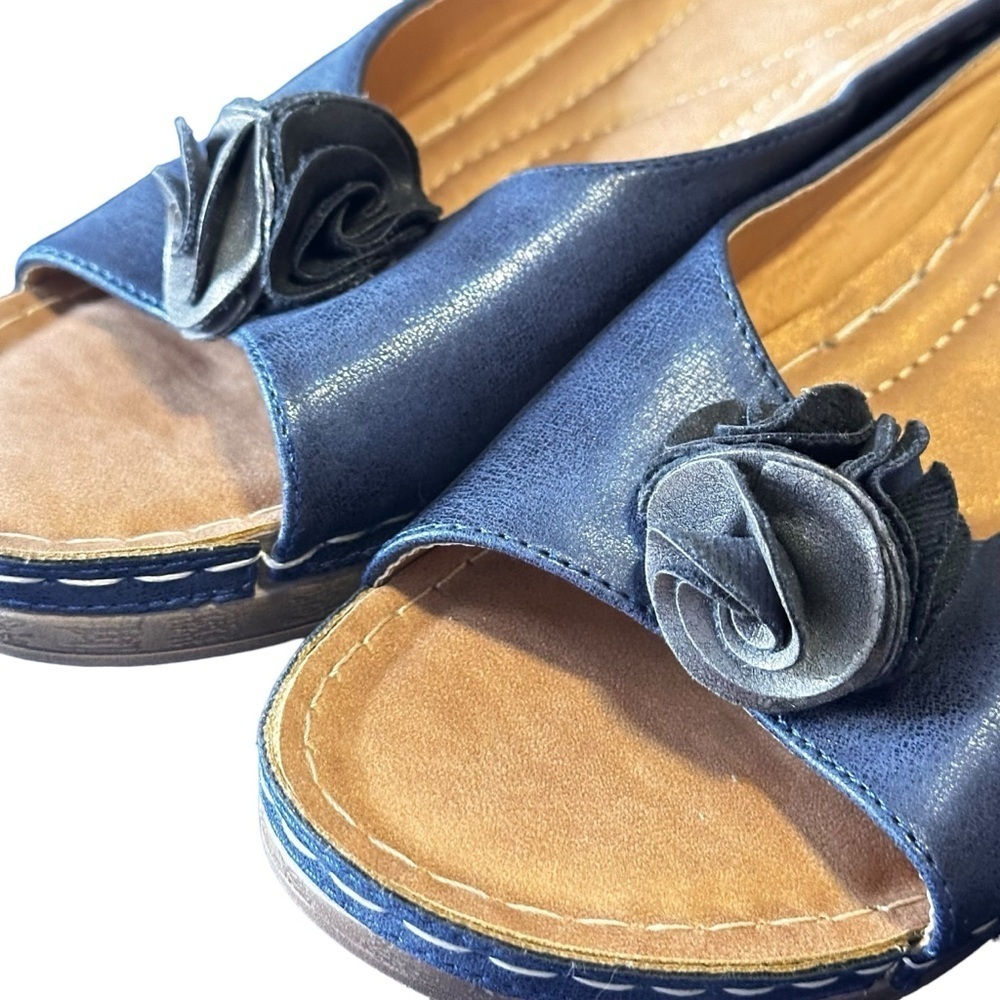 Good Choice Sydney Wedge Women’s Navy Blue Sandals sz US 10 - Picture 9 of 13